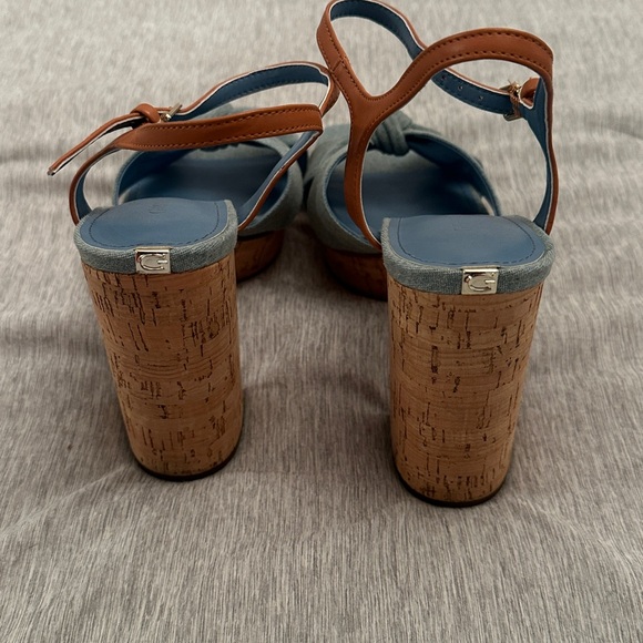Guess - Denim, Brown and cork platform heels - Picture 4 of 6